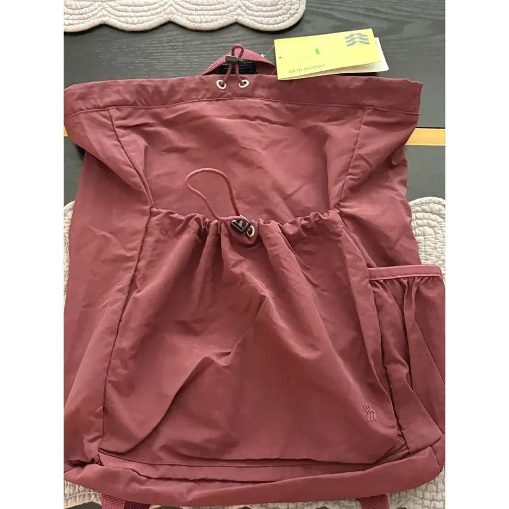 All in Motion Wine Color Sack Backpack NWT Cinch Drawstring Sport Bag 15x17